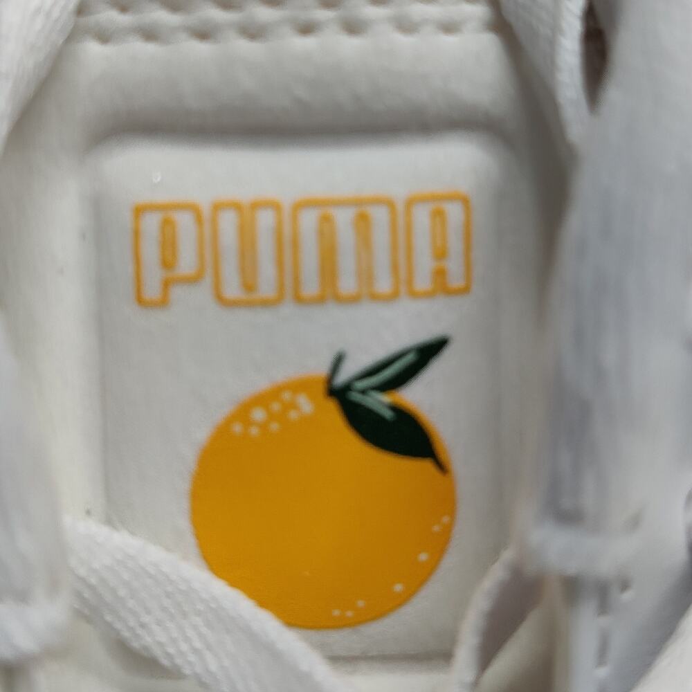 New white w/ pink orange Puma Platform Sneakers sz 10 - Picture 7 of 9